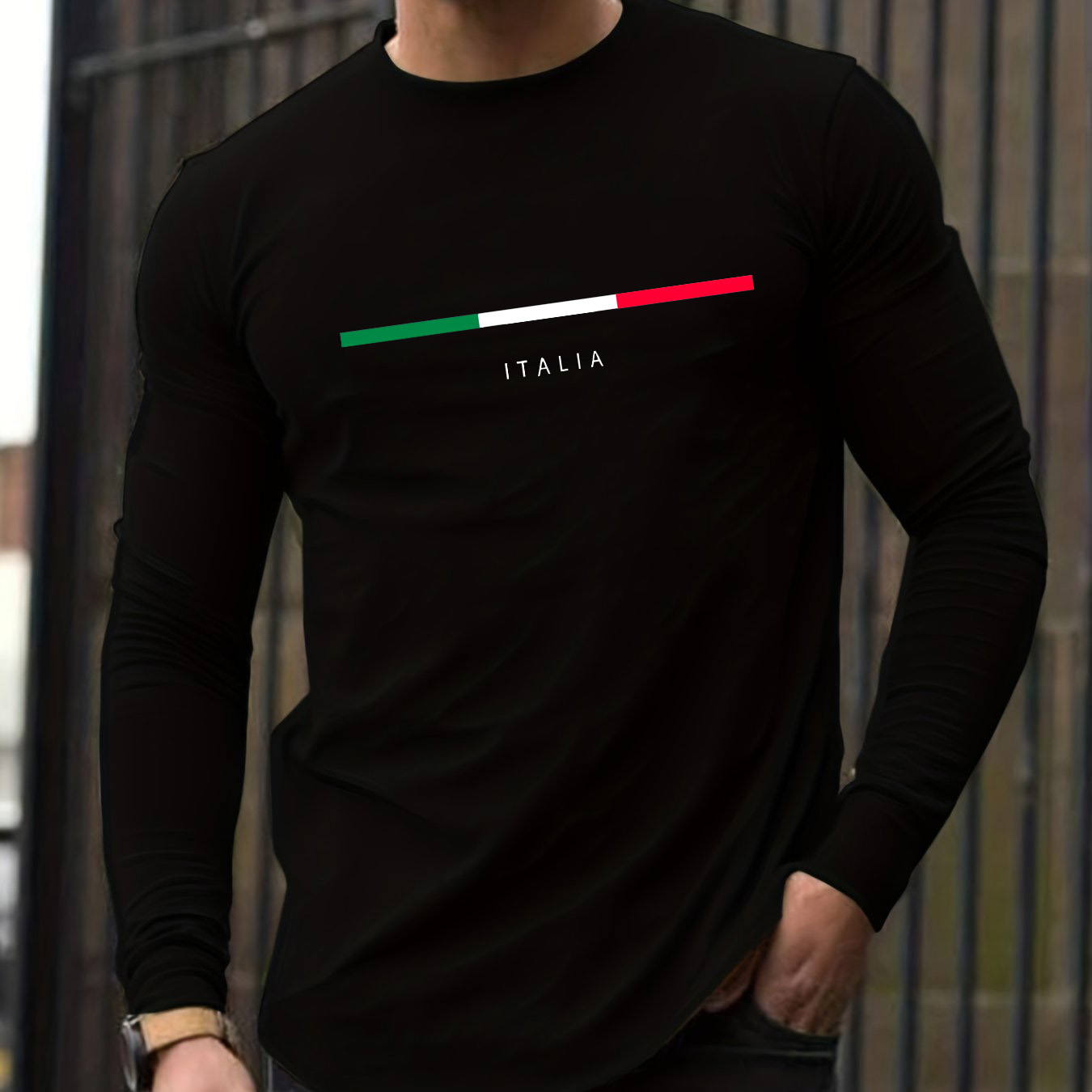 Men'S Fashion T Shirts - Camiseta masculina de manga comprida, 100%