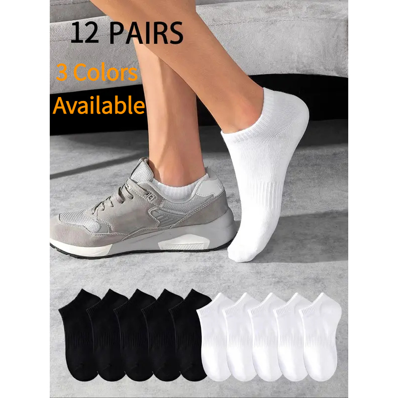 Socks Ankle Men - 12 pares de meias esportivas unissex,