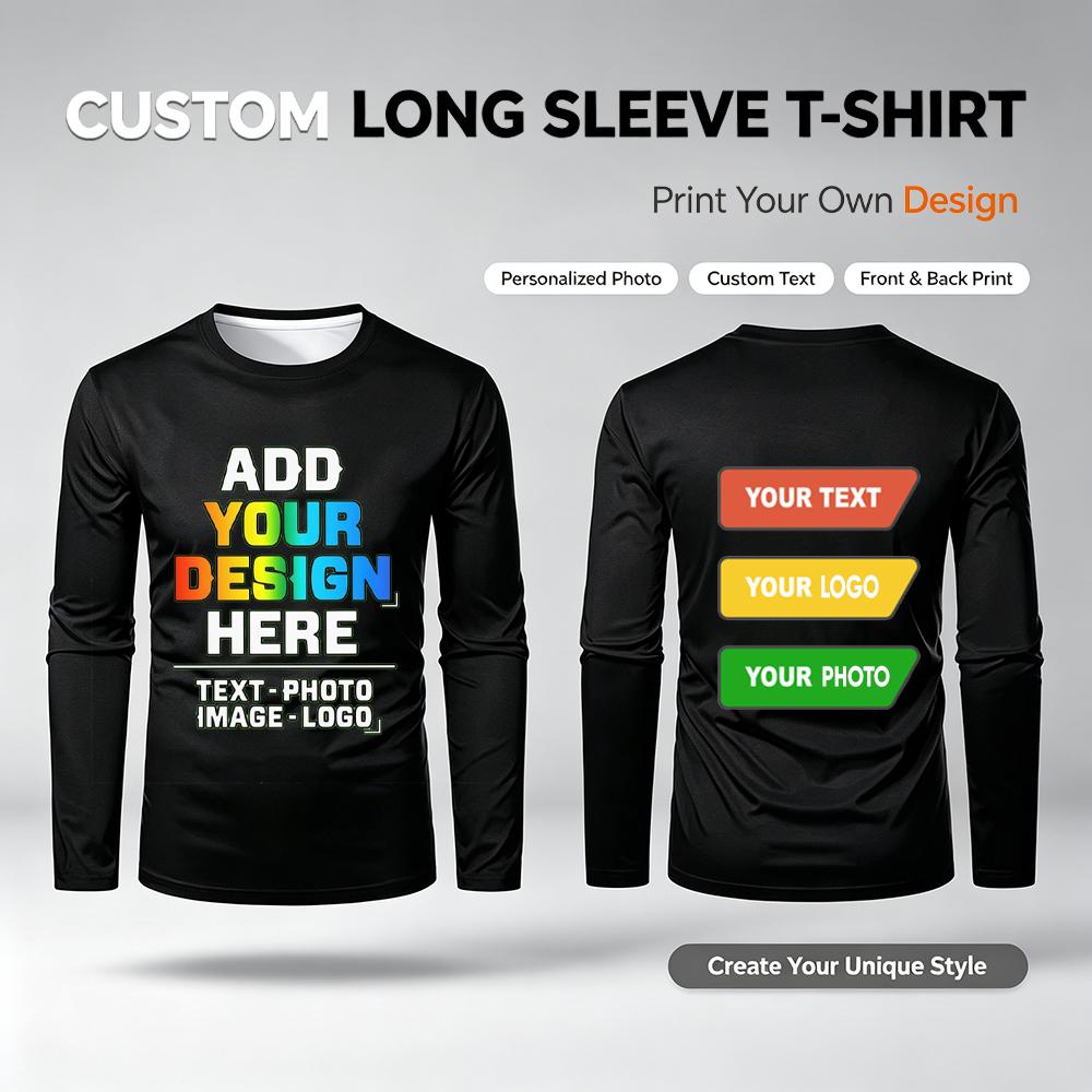 Men'S Fashion T Shirts - Camiseta personalizada com foto e logotipo,