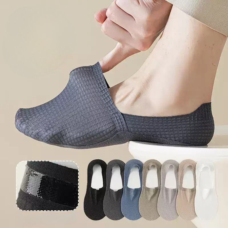 Socks Ankle Men - Meias Sapatilha Masculinas de Cor Sólida,