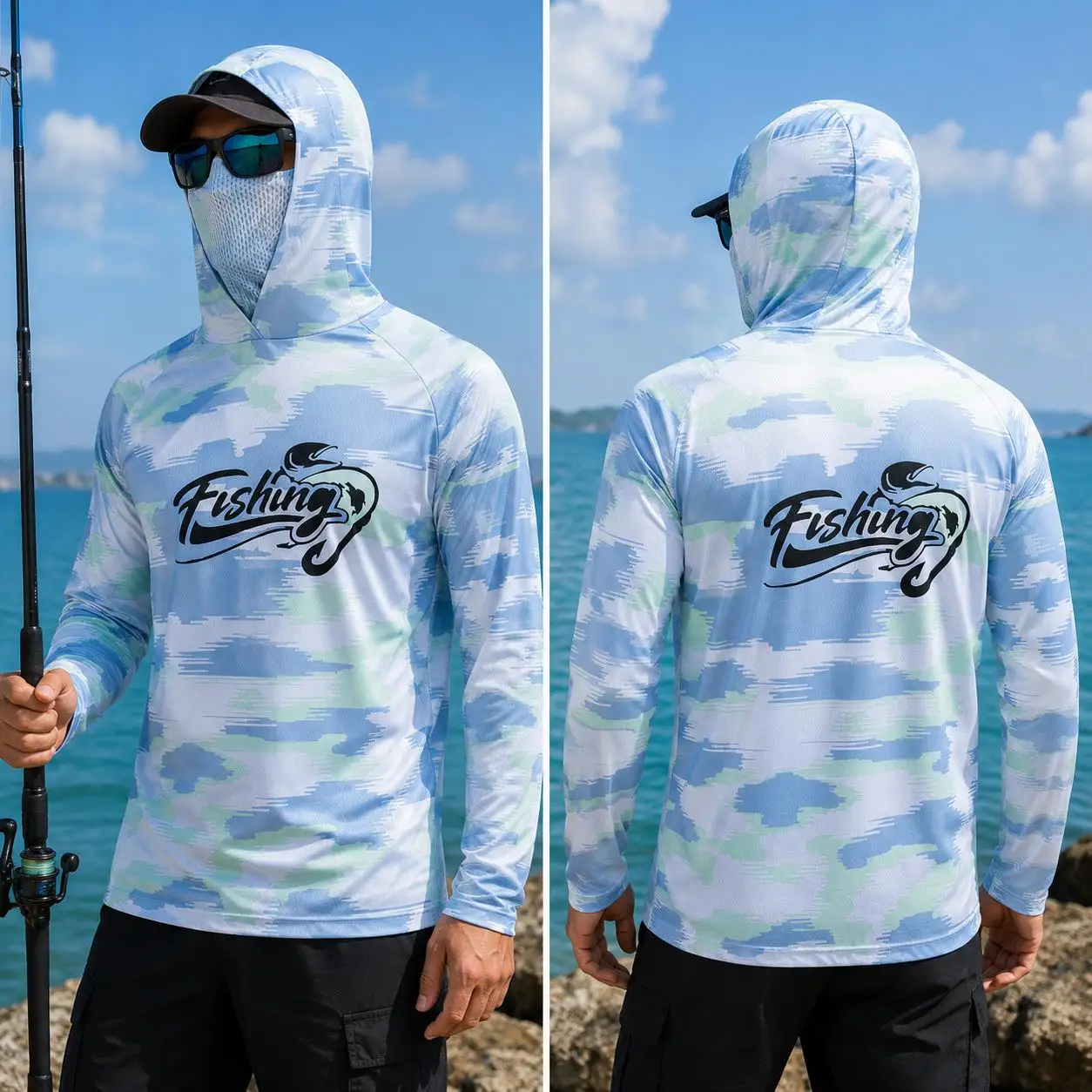 Camisa de pesca masculina com  - Mens Fashion Summer avaliação e preço