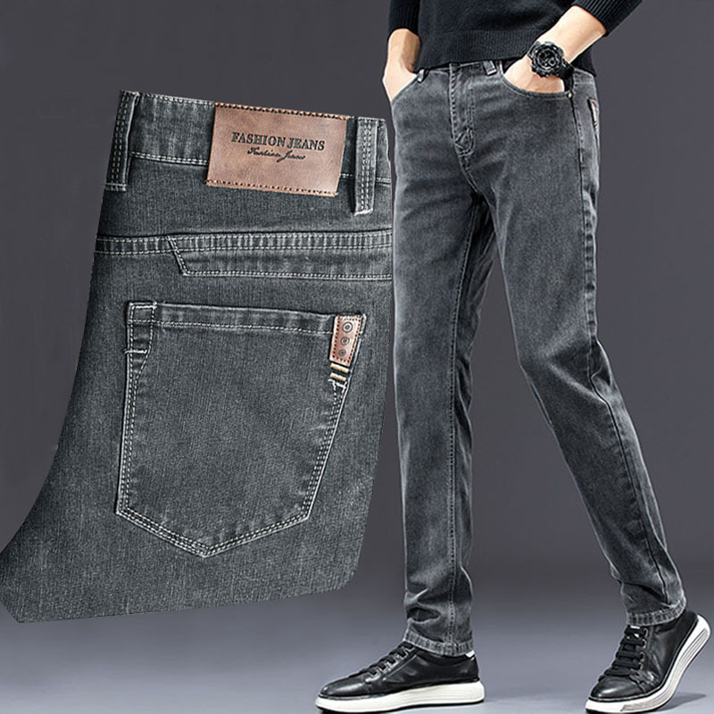 Calças jeans stretch slim fit, - Men'S Fashion Grey Jeans avaliação e preço