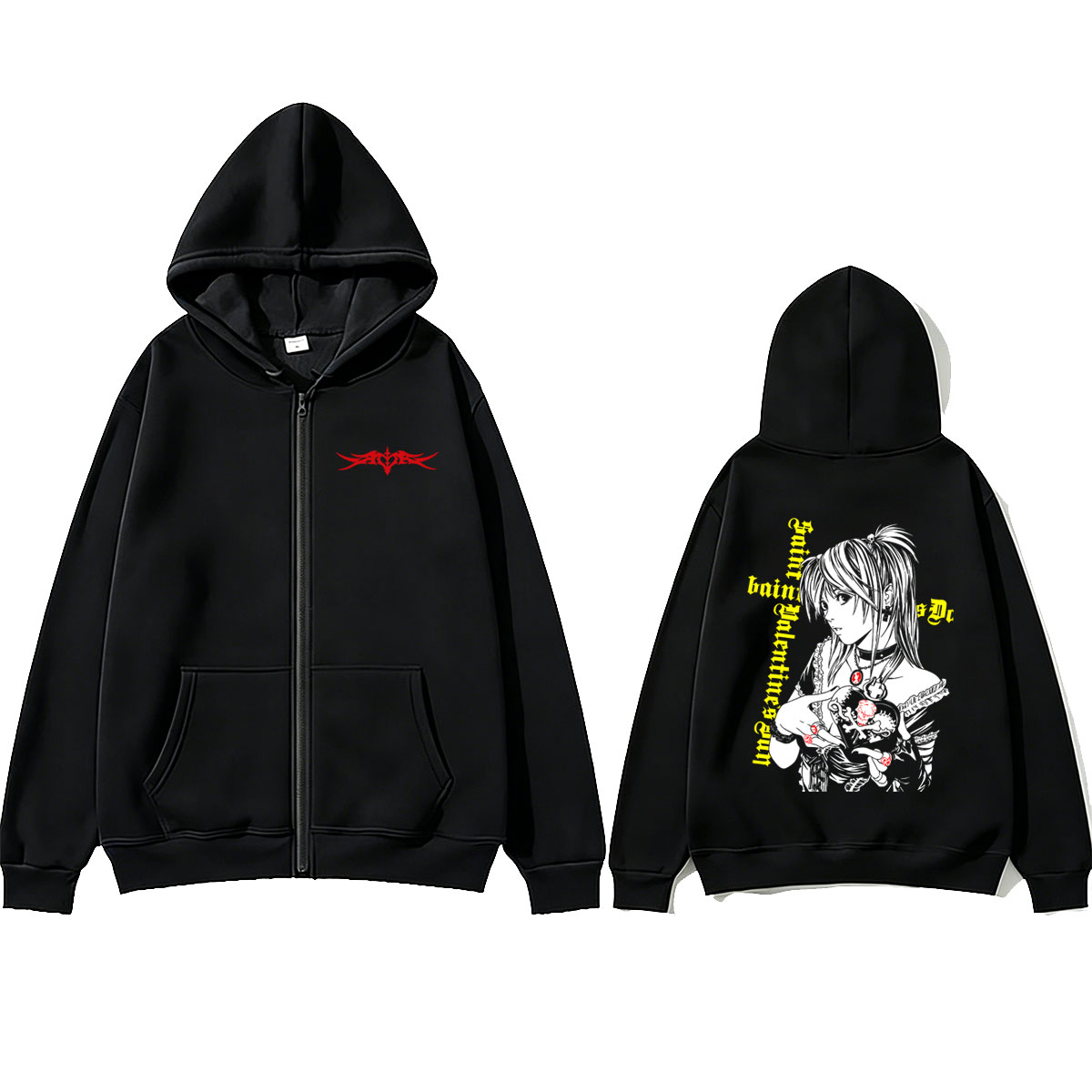 Moletom com Zíper Anime Death  - Mens Fashion Zip Up Hoodies avaliação e preço
