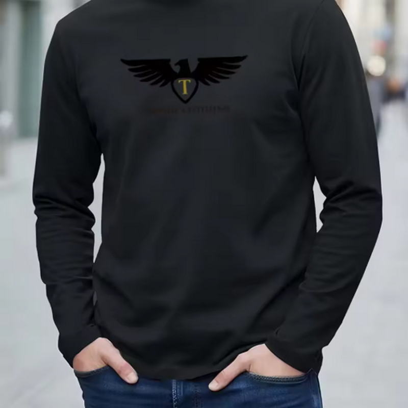 Nova camiseta de manga comprid - Men'S Fashion T Shirts avaliação e preço