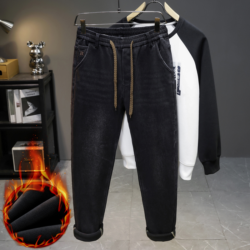 Calças Jeans de Inverno Mascul - Men'S Fashion Grey Jeans avaliação e preço